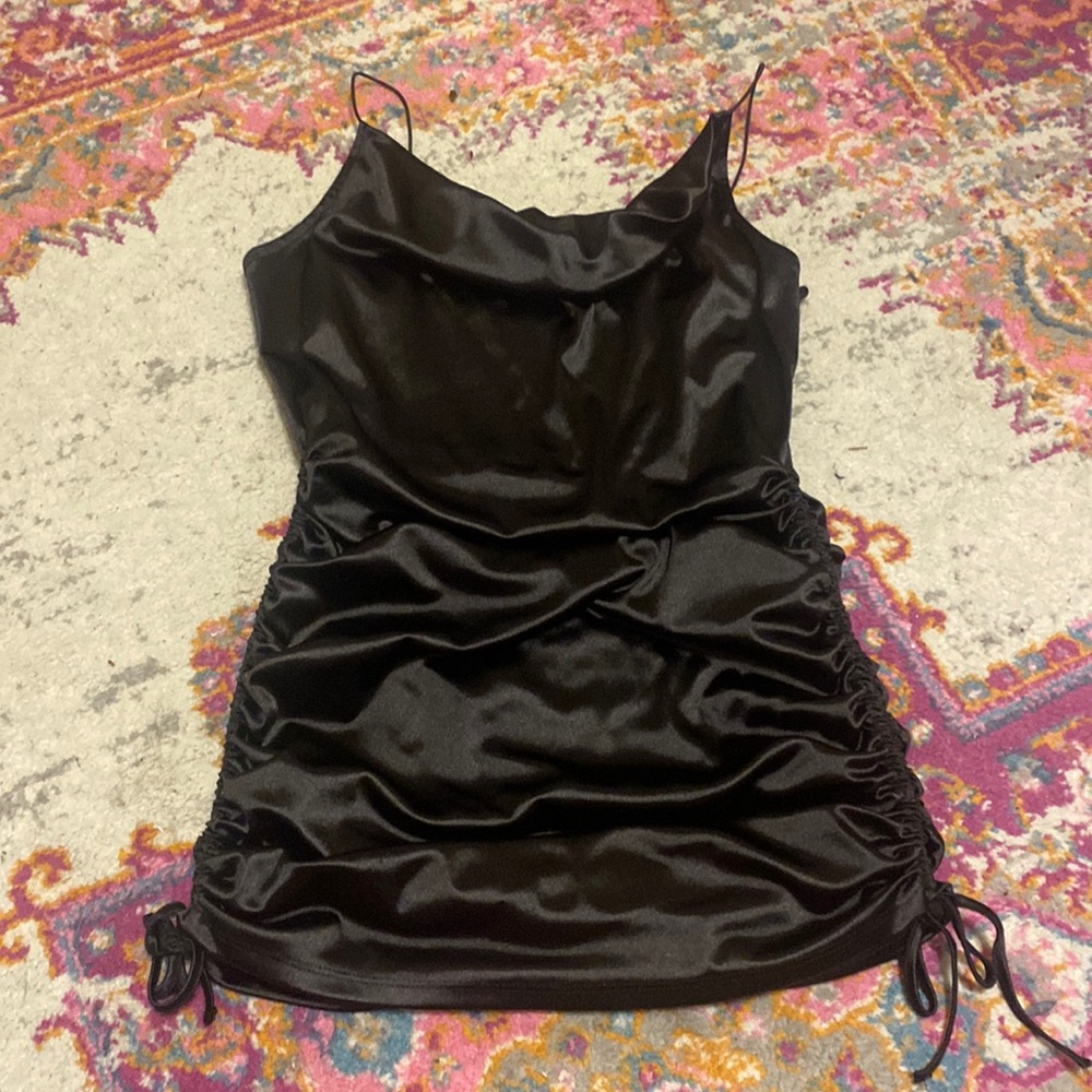 Little black dress with ties on the side